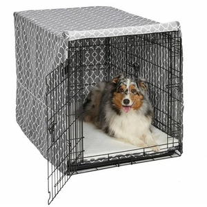 NEW!! Midwest QuietTime Defender‎ Covella Dog Crate Cover Gray Medium